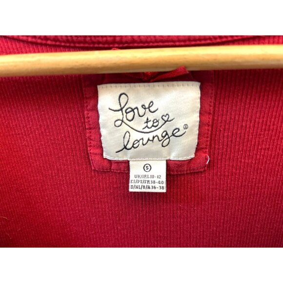 Y2K Vintage Love To Lounge Red Ribbed Ruffled Neckline Henley Tank Top Small - Picture 3 of 5